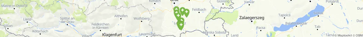 Kartenansicht für Apotheken-Notdienste in der Nähe von Lebring-Sankt Margarethen (Leibnitz, Steiermark)